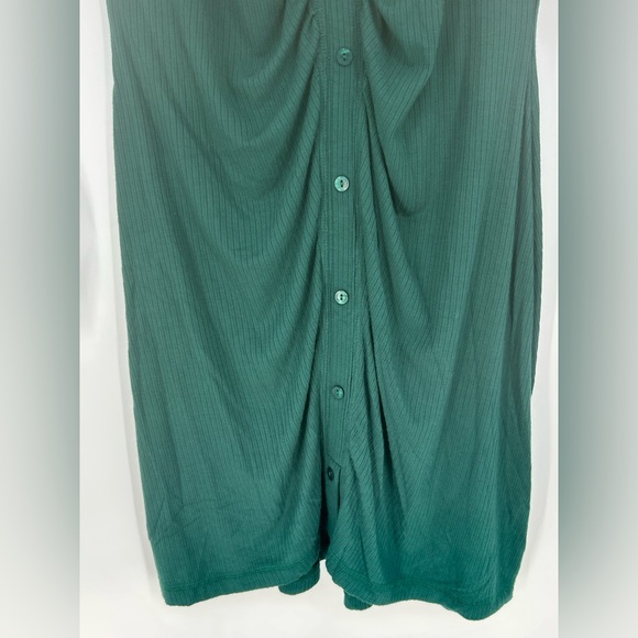 Abercrombie &‎ Fitch Forest Green Long Sleeve Ribbed Shirt Dress In Size L - Picture 9 of 10